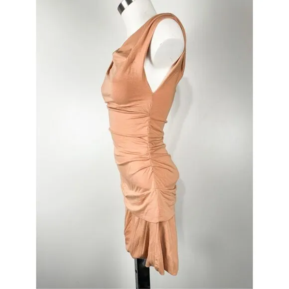 The Open Product Women's Boat Neck Sleeveless Draped Mini Dress Orange Size 1 se