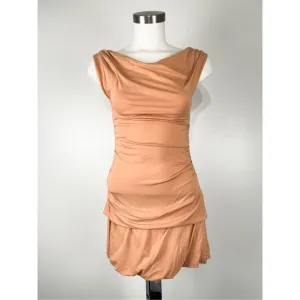 The Open Product Women's Boat Neck Sleeveless Draped Mini Dress Orange Size 1 se