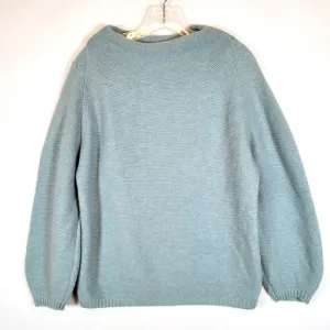 The Reset Womens Cashmere Wool Knit Sweater Size L Green Boat Neck Cozy Winter