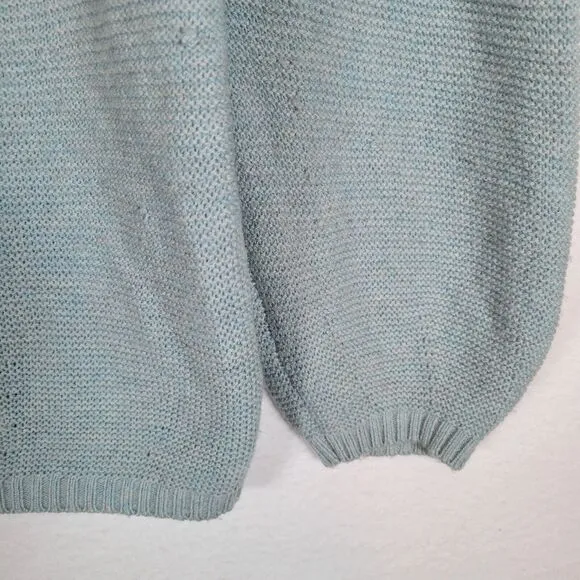 The Reset Womens Cashmere Wool Knit Sweater Size L Green Boat Neck Cozy Winter