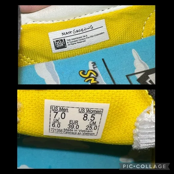 The Simpsons x Vans Comfycush Slip On Sneakers Shoes Size Men’s 7 - Women’s 8.5