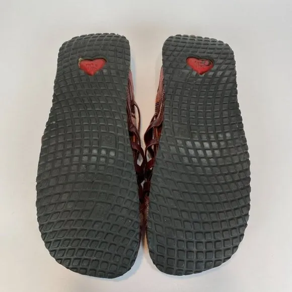 Think! Clogs 8 8.5 Plaid Leather Strappy Comfort Slides Shoes‎ Sandals 39