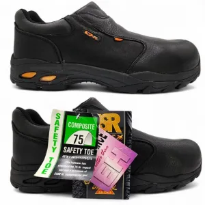 Thorogood Safety Toe IMET Slip On Shoes Mens 11M Black Leather Postal NEW w/ Tag
