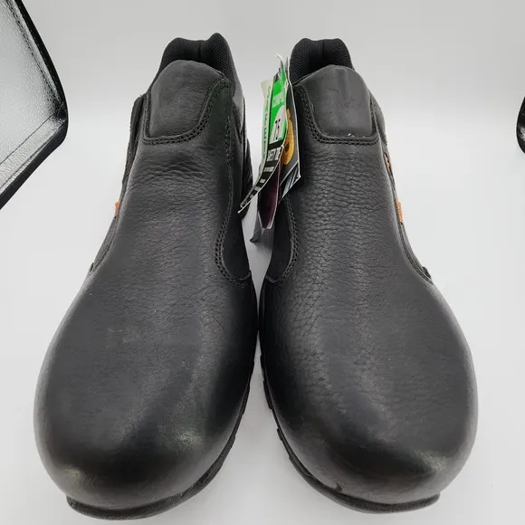 Thorogood Safety Toe IMET Slip On Shoes Mens 11M Black Leather Postal NEW w/ Tag