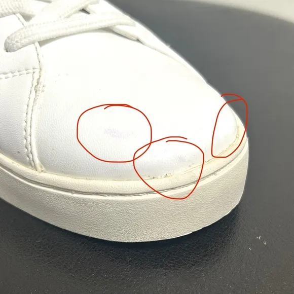 Thousand Fell White Faux Leather Lace Up Sneakers Mens 10 *No Box*