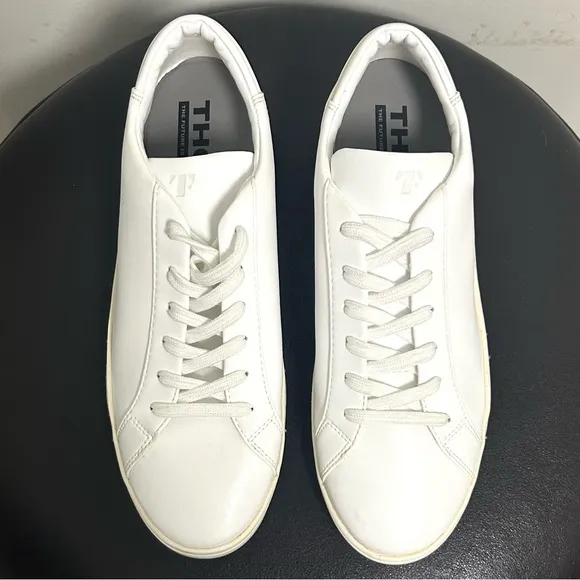Thousand Fell White Faux Leather Lace Up Sneakers Mens 10 *No Box*
