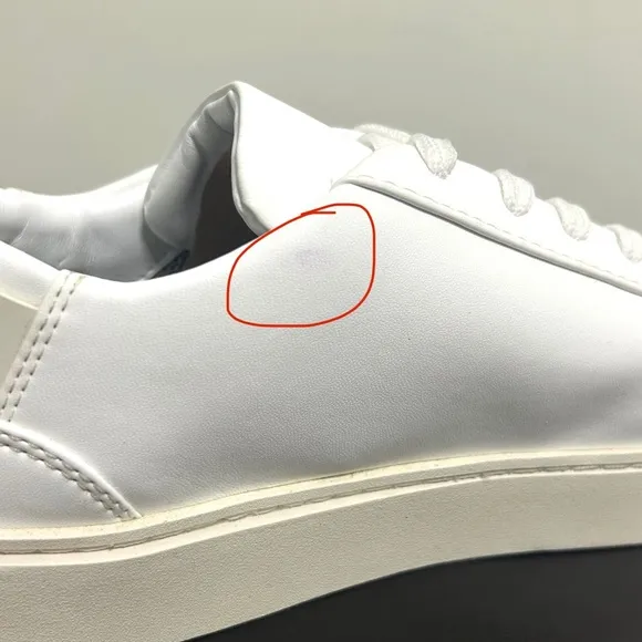 Thousand Fell White Faux Leather Lace Up Sneakers Mens 10 *No Box*