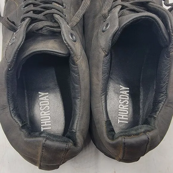 Thursday Everyday Mens 10 Triple Black Matte Premier Low Top Sneakers Walking