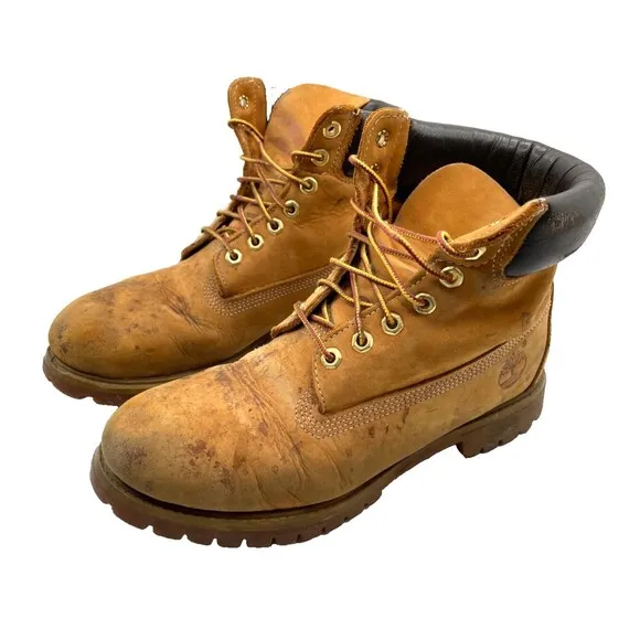 Timberland 10061 Men's Premium 6 Inch Waterproof Boots - Wheat Nubuck Size 8 M