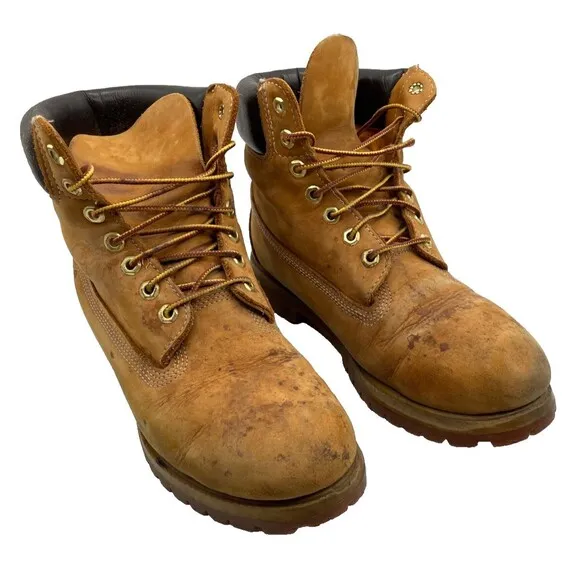 Timberland 10061 Men's Premium 6 Inch Waterproof Boots - Wheat Nubuck Size 8 M