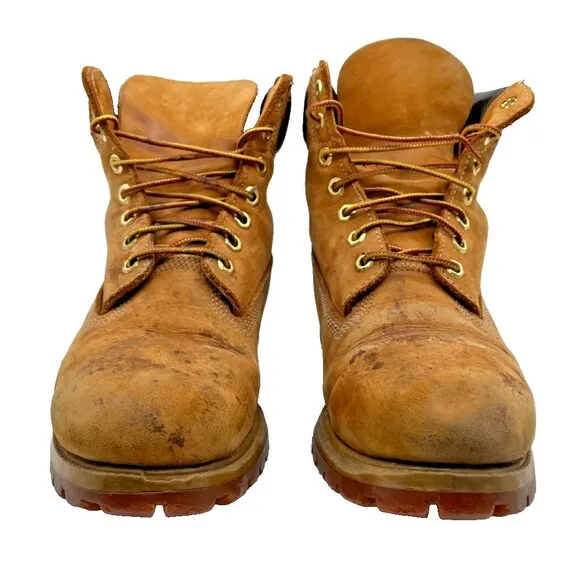 Timberland 10061 Men's Premium 6 Inch Waterproof Boots - Wheat Nubuck Size 8 M