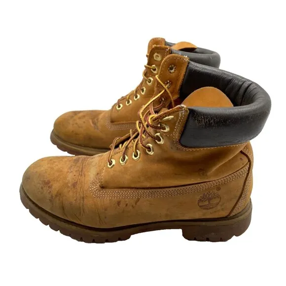 Timberland 10061 Men's Premium 6 Inch Waterproof Boots - Wheat Nubuck Size 8 M