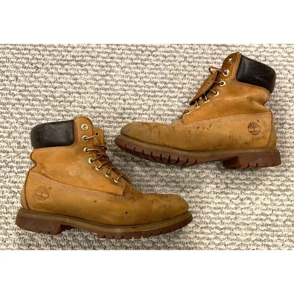 Timberland 10061 Men's Premium 6 Inch Waterproof Boots - Wheat Nubuck Size 8 M
