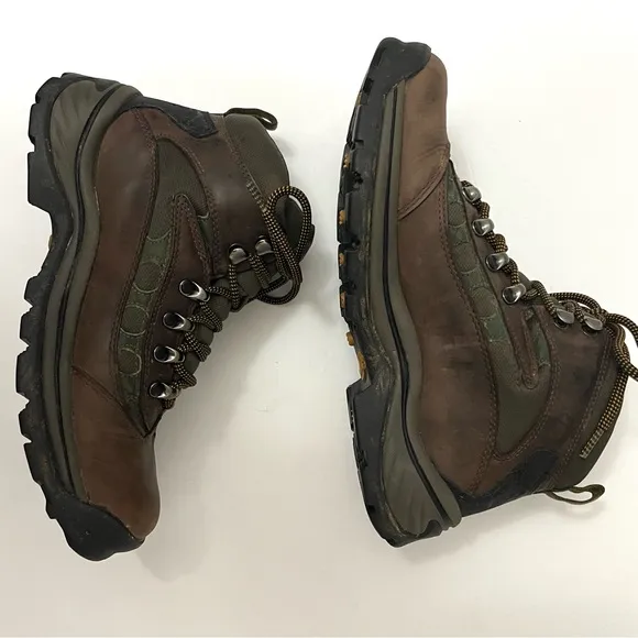 Timberland 12612 Dark Brown Leather Waterproof Hiking Trail Boot Women Size 7.5