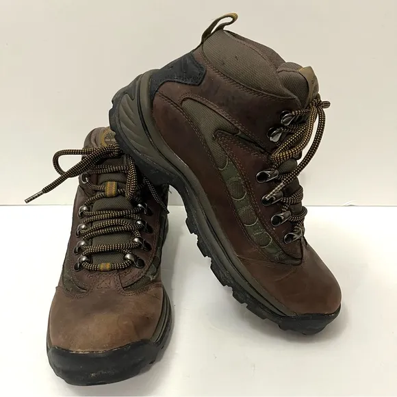 Timberland 12612 Dark Brown Leather Waterproof Hiking Trail Boot Women Size 7.5