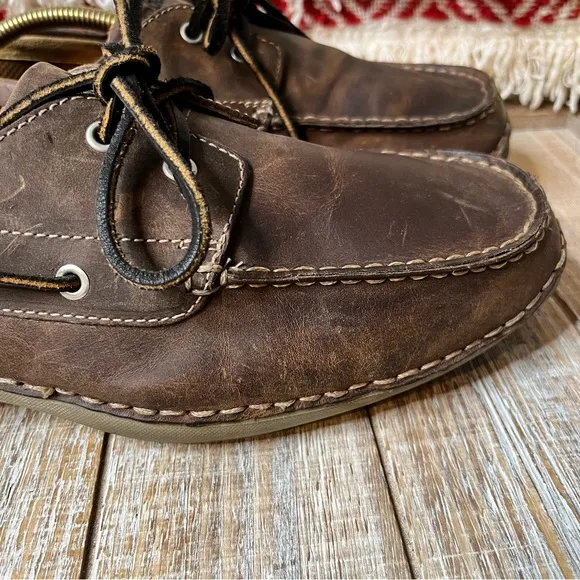 Timberland Annapolis Brown Leather 2 Eye Moccasin Drive Boat Shoe Size 9.5M