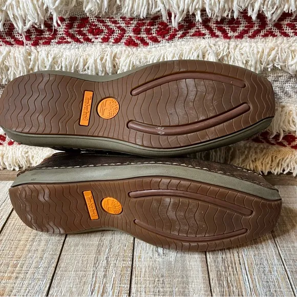 Timberland Annapolis Brown Leather 2 Eye Moccasin Drive Boat Shoe Size 9.5M