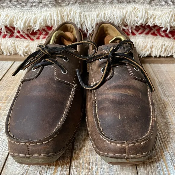 Timberland Annapolis Brown Leather 2 Eye Moccasin Drive Boat Shoe Size 9.5M