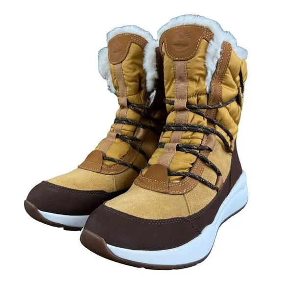 Timberland Boroughs Project Mid Brown Leather Waterproof Boots Women's Size 9 M