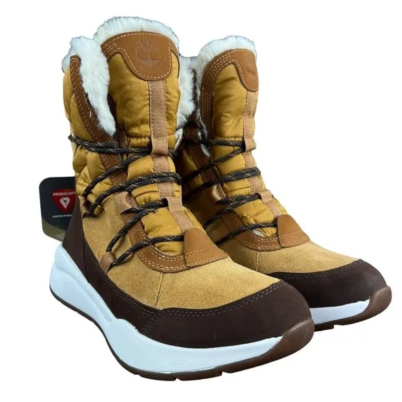 Timberland Boroughs Project Mid Brown Leather Waterproof Boots Women's Size 9 M