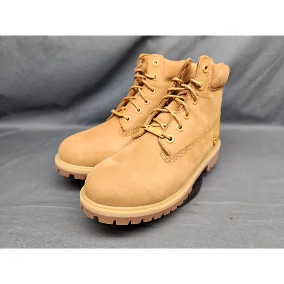 Timberland Boys 6 In Premium Waterproof Boots Lace Up Wheat Size 5 NEW NO BOX!