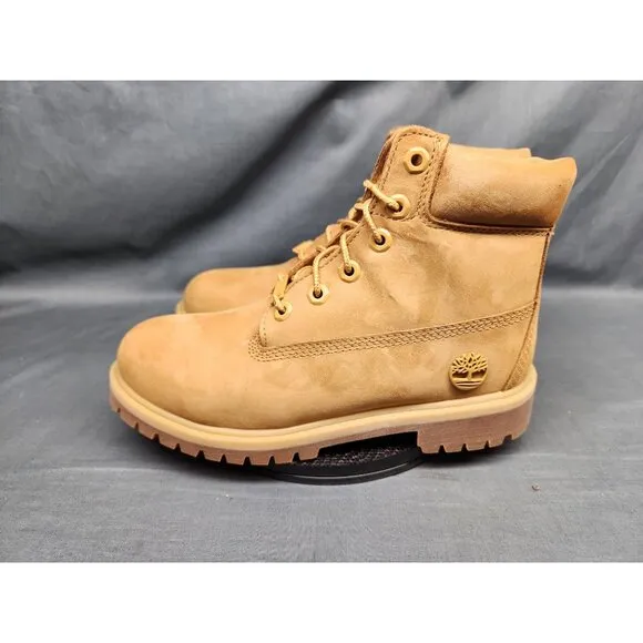 Timberland Boys 6 In Premium Waterproof Boots Lace Up Wheat Size 5 NEW NO BOX!