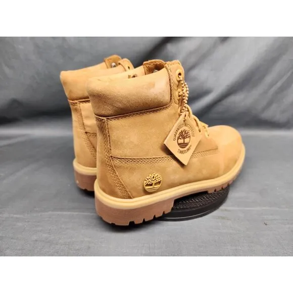 Timberland Boys 6 In Premium Waterproof Boots Lace Up Wheat Size 5 NEW NO BOX!