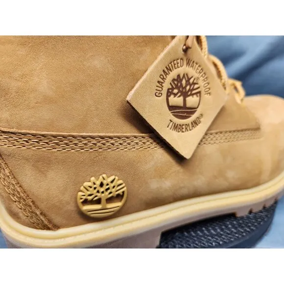 Timberland Boys 6 In Premium Waterproof Boots Lace Up Wheat Size 5 NEW NO BOX!