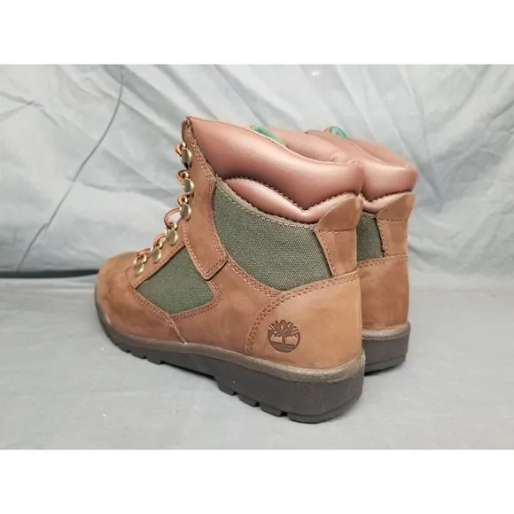 Timberland Boys Field Boot 6 Inch Waterproof Brown Green Size 5 NEW NO BOX!