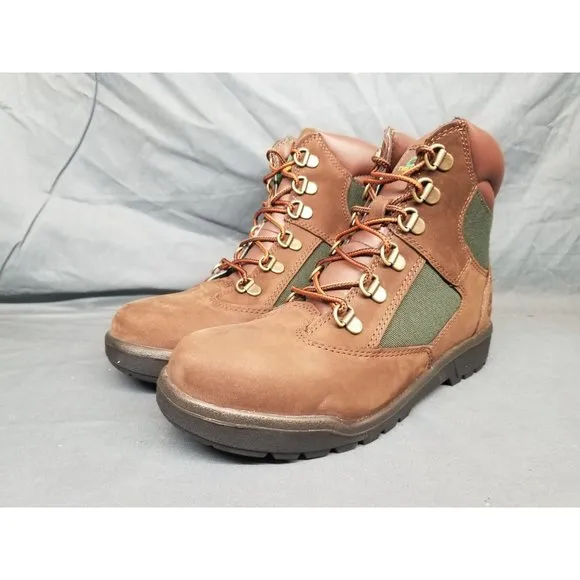 Timberland Boys Field Boot 6 Inch Waterproof Brown Green Size 5 NEW NO BOX!