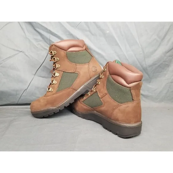 Timberland Boys Field Boot 6 Inch Waterproof Brown Green Size 5 NEW NO BOX!