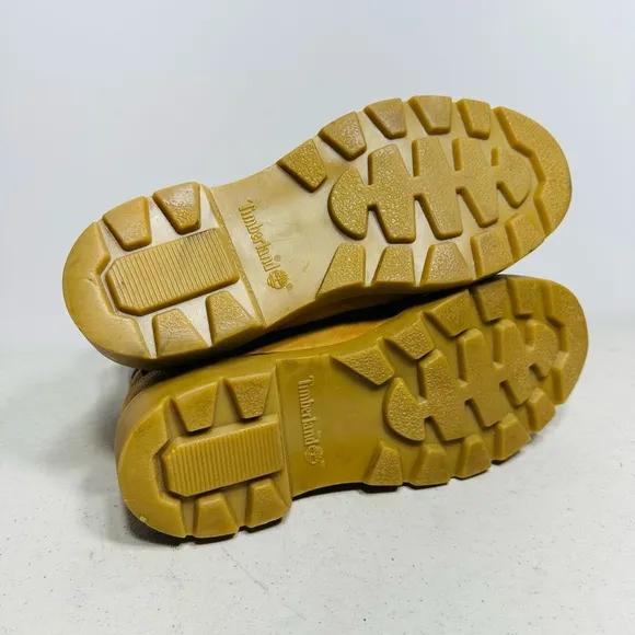 TIMBERLAND Boys Leather Hiking Field BOOTS Wheat Nubuck Size 4M Waterproof
