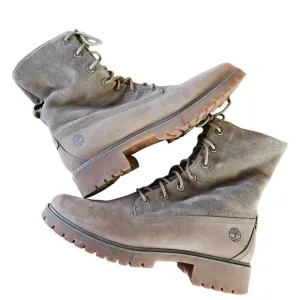 Timberland Brown Suede Fleece Lined Boot Size 10 Fold Down Lace Up Outdoors