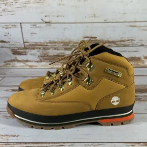 Timberland Euro Hiker L/F Mid Hiker Wheat Nubuck Black Boots Men's Size 12