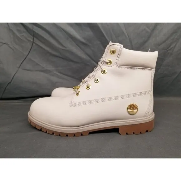 Timberland Girls Premium 6 inch Waterproof Boots Light Grey Size 6 DISPLAY MODEL