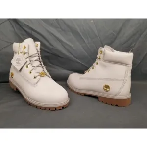 Timberland Girls Premium 6 inch Waterproof Boots Light Grey Size 6 DISPLAY MODEL