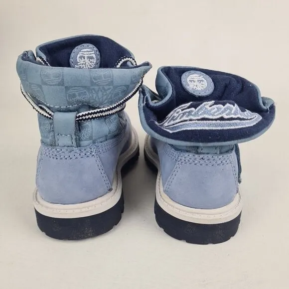 Timberland Roll Top Workshirt TODDLER Boots Hiking Blue Leather Size 6