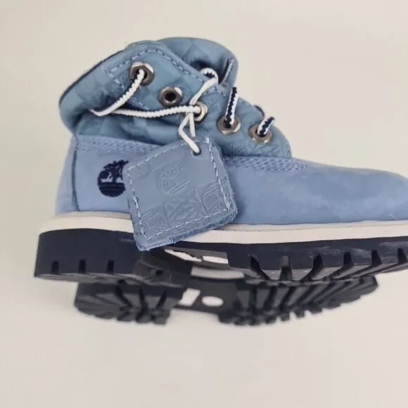 Timberland Roll Top Workshirt TODDLER Boots Hiking Blue Leather Size 6