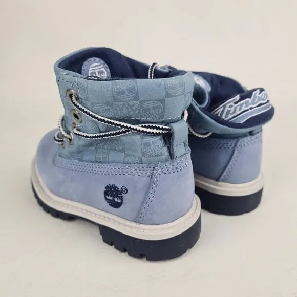 Timberland Roll Top Workshirt TODDLER Boots Hiking Blue Leather Size 6