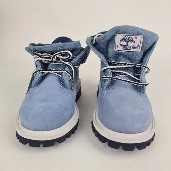 Timberland Roll Top Workshirt TODDLER Boots Hiking Blue Leather Size 6