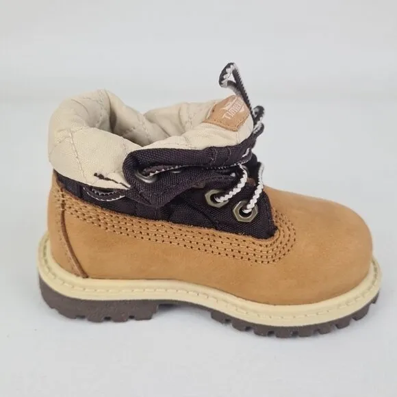 Timberland Roll Top Workshirt TODDLER Boots Hiking Wheat Leather