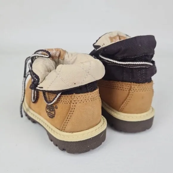 Timberland Roll Top Workshirt TODDLER Boots Hiking Wheat Leather