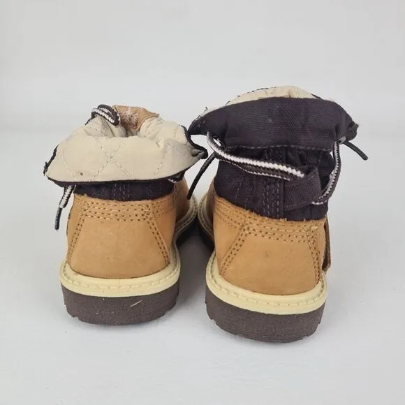 Timberland Roll Top Workshirt TODDLER Boots Hiking Wheat Leather