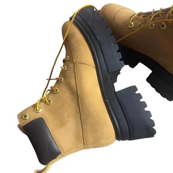 Timberland Sky 6-Inch Lace Up Wheat Nubuck Boots Size 7