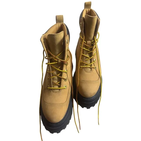 Timberland Sky 6-Inch Lace Up Wheat Nubuck Boots Size 7