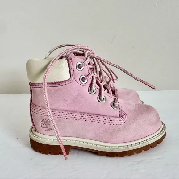 Timberland Toddler waterproof premium nubuck boots in rose pink Size 5.5