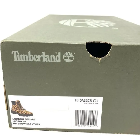 Timberland WOMEN Size TB 0A2GCR V24 LONDON SQUARE MID HIKER Brown Leather Boots
