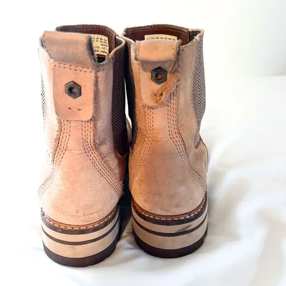 Timberland WOMEN'S COURMAYEUR VALLEY CHELSEA BOOTS taupe nubuck 10 ankle pull on