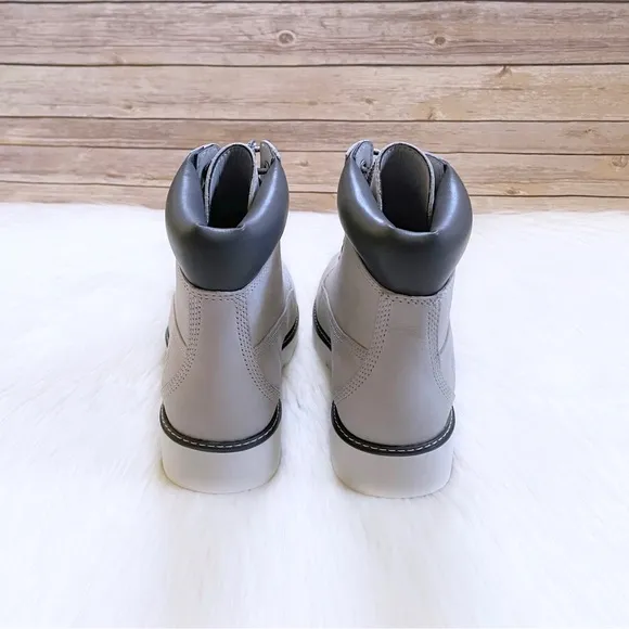 Timberland Women’s Keeley Field 6 Inch Lace Up Light Grey Boots