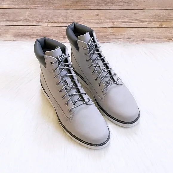 Timberland Women’s Keeley Field 6 Inch Lace Up Light Grey Boots